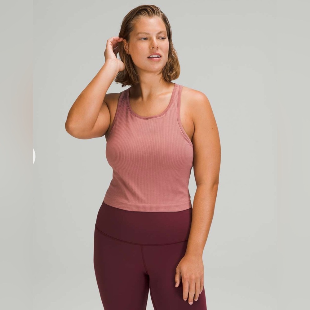 Lululemon Ebb To Street Racerback Crop Tank Tops 
Spiced Chai Size 6